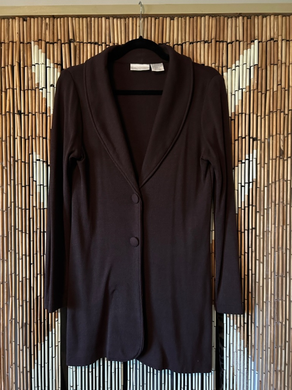 Worthington Dark Brown Ribbed Knit Cardigan